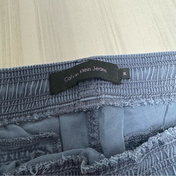 Calvin Klein Womens XL Pants Blue Ankle Lounge Pull On 100% Lyocell Drawstring - Picture 2 of 7